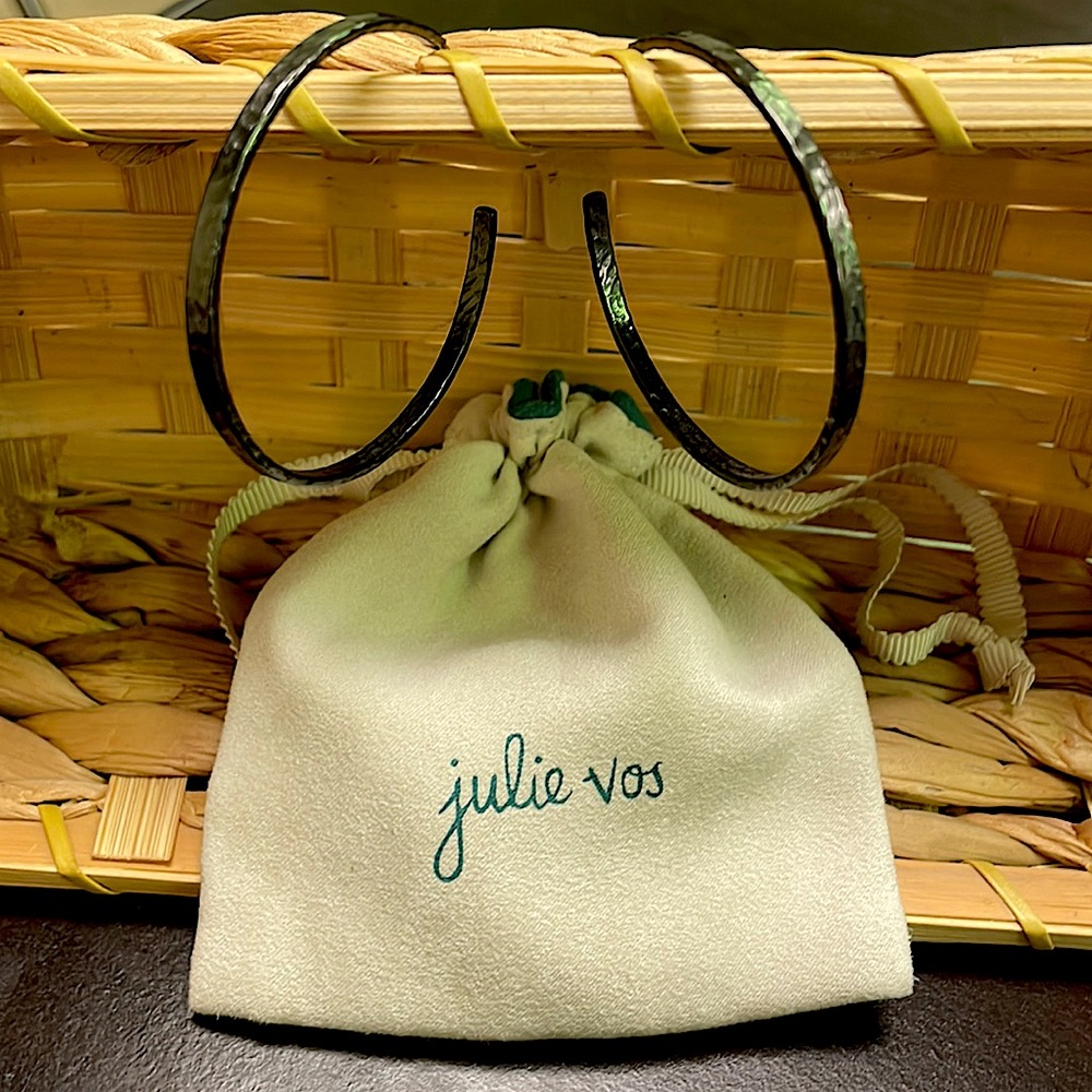 Julie Vos Gunmetal Extra Large Hammered Hoop